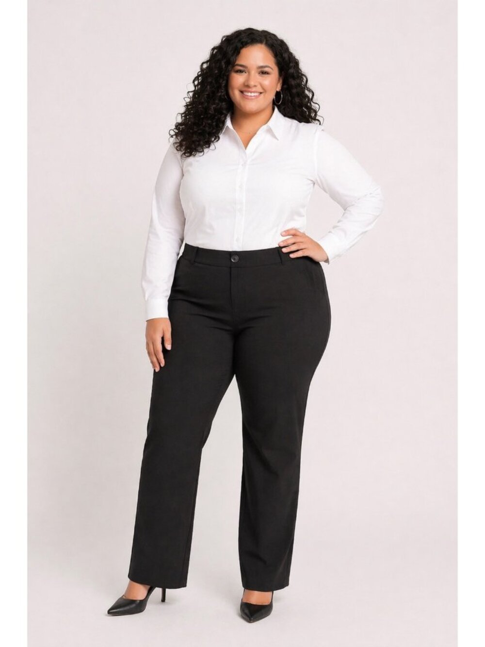 Betabrand Dress Pant Yoga Pants Womens 2XL Black Straight Stretch Work